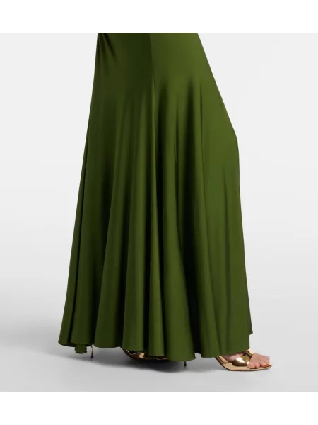 Rochie Self-portrait cu volane drapată verde