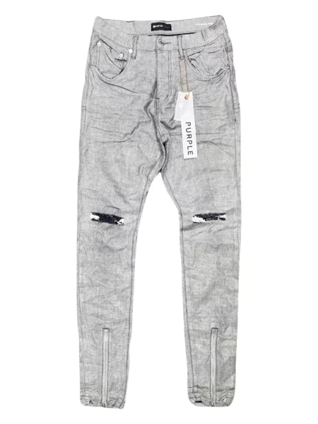 Blugi Purple Brand zdrențuiți gri