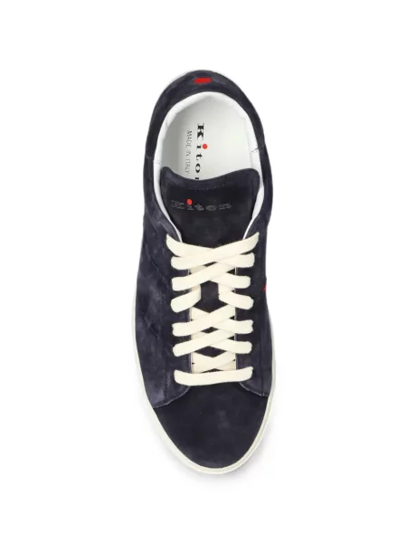 Sneakerși Kiton din piele de căprioară albastru