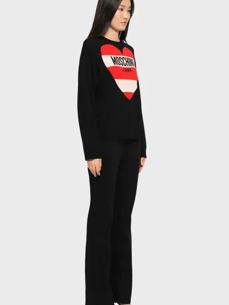 Шерстяной свитер Moschino черный