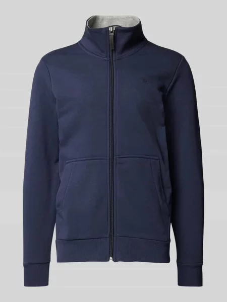Bluza rozpinana o kroju regular fit ze stójką i gumowanym nadrukiem z logo Tom Tailor