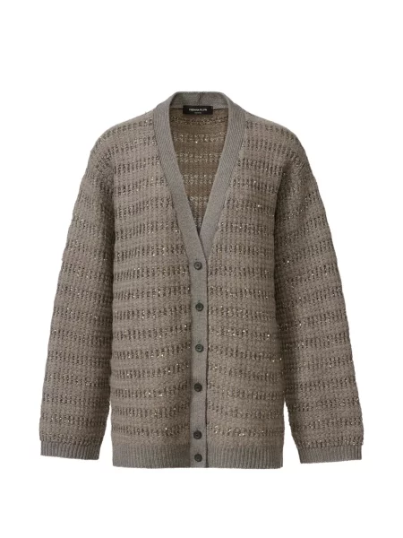 Cardigan Fabiana Filippi cu paiete tricotate gri