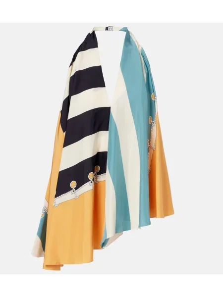 Top Loewe de mătase cu imagine asimetric