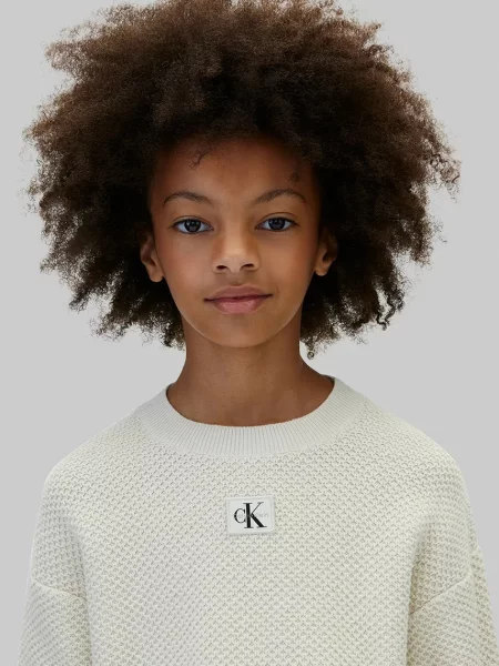 Calvin Klein Jeans пуловер за деца от бежово