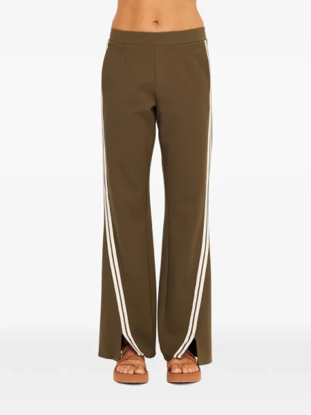 Pantaloni The Upside cu dungi evazate verde