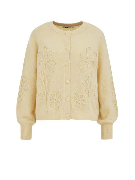 WE Fashion Geacă tricotată galben