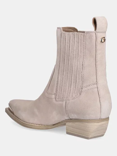 Замшеві черевики Guess блок бежевий