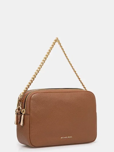 MICHAEL Michael Kors crossbody torbica usnjena rjava
