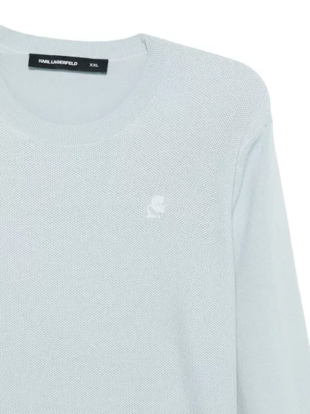 Pulover Karl Lagerfeld cu broderie albastru