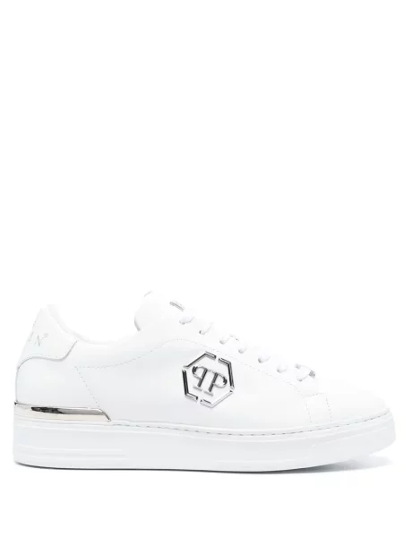Sneakerși Philipp Plein din piele alb