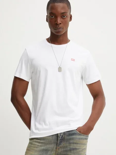 Diesel tricou din barbati cu imprimeu alb