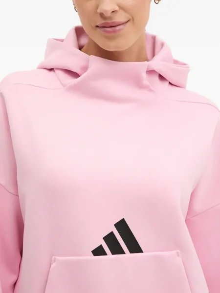 Trening Adidas alergare cu glugă cu broderie gri
