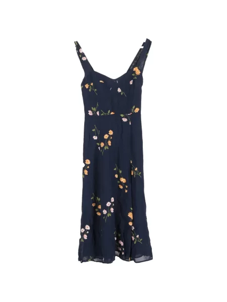 Rochie midi Reformation cu model floral cu imagine până la genunchi albastru
