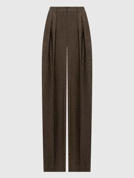 Брюки Saint Laurent с принтом коричневые