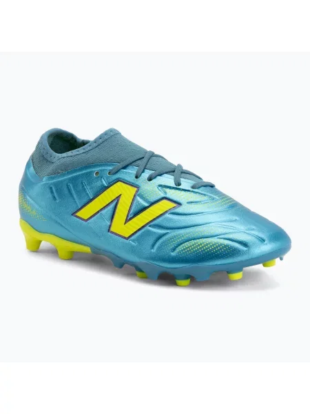 Încălțăminte de fotbal pentru copii New Balance Tekela Team V5 FG metallic blue/alkaline green albastru