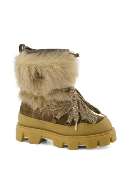 Botine Moncler din piele de căprioară maro