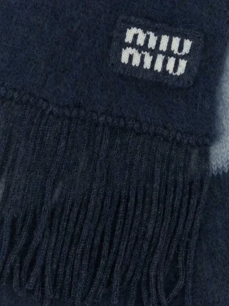 Fular Miu Miu cu broderie albastru
