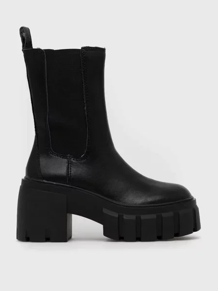 Кожени боти челси Steve Madden Ballistic с висок черно