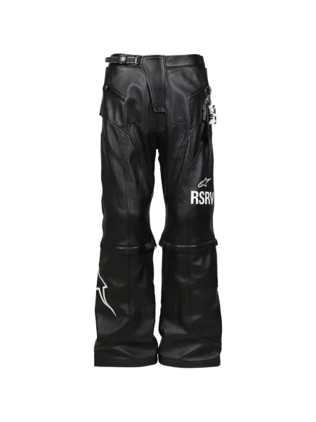 Kožne hlače Alpinestars s printom crna