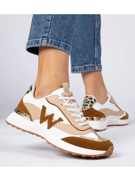 Sneakerși D/ceo cu imagine cu imprimeu animal print alb