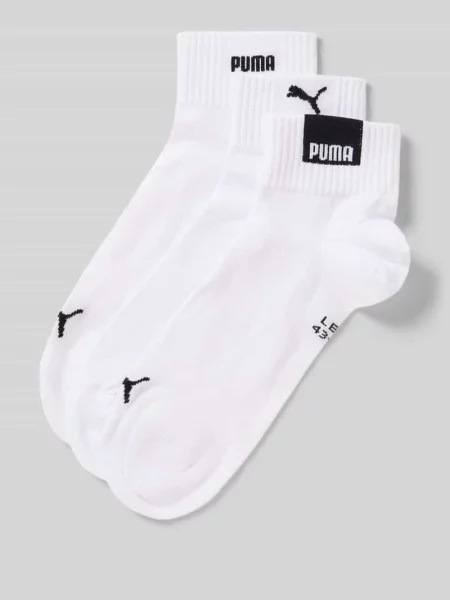 Skarpety z elastycznym prążkowanym ściągaczem w Zestaw 3 szt. Puma białe
