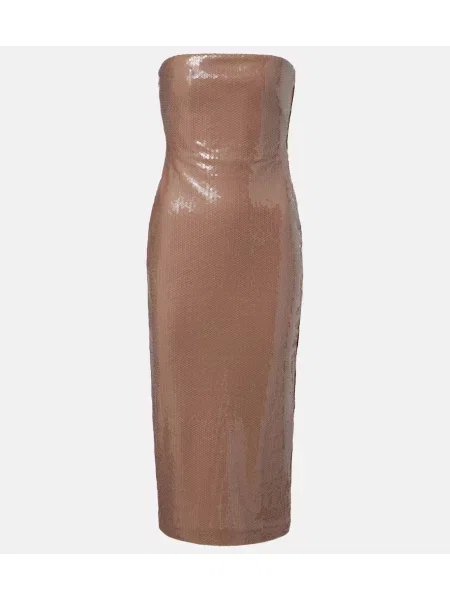 Rochie midi Alex Perry până la genunchi de costum bej