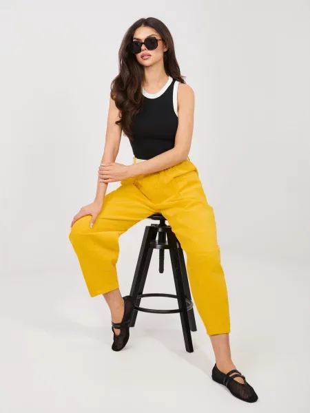 Pantaloni Rue Paris galben