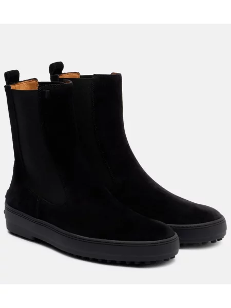 Cizme scurte Tod's din piele de căprioară negru