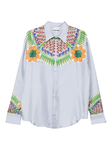 Cămașă Pierre-louis Mascia cu model floral cu imagine lungă albastru