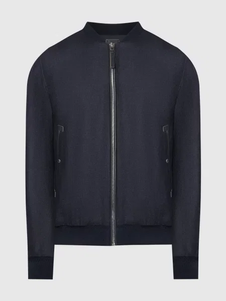 Двосторонній бомбер із шовку Agnona синій