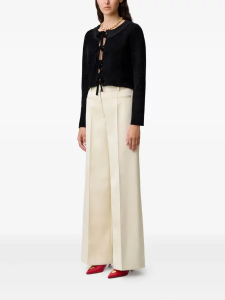 Szerokie spodnie Claudie Pierlot plisowane białe