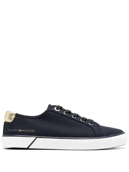 Sneakerși Tommy Hilfiger cu șireturi din dantelă albastru