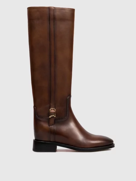 Шкіряні чоботи Santoni коричневі