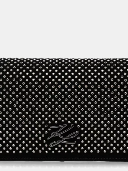 Кожаная сумка Karl Lagerfeld K/Autograph с автографом черная