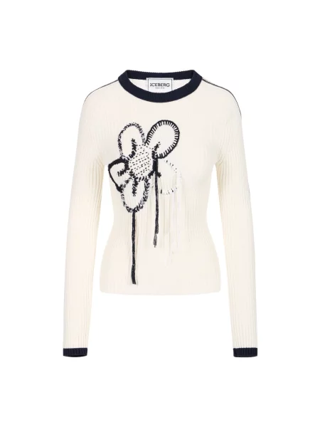 Dzianinowy sweter Iceberg biały