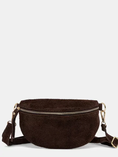 Semiš torbica za okoli pasu Answear Lab rjava