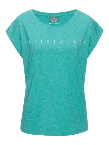 VENICE BEACH Tricou turcoaz alb