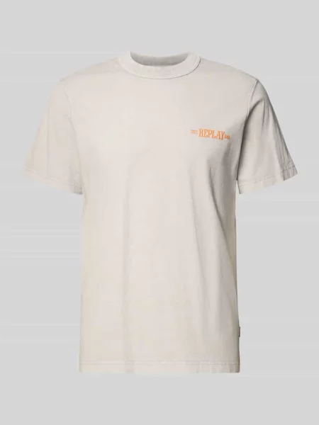 T-shirt o kroju regular fit z nadrukiem z logo Replay