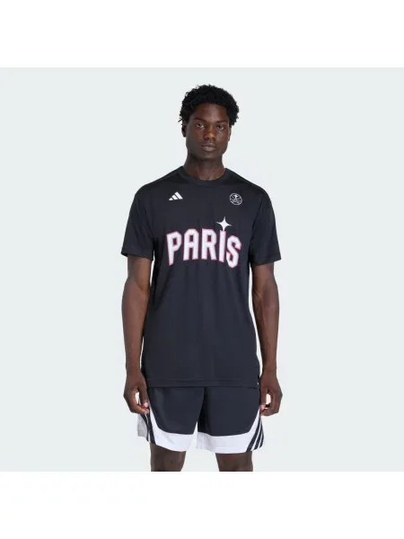 KOSZULKA Z KRÓTKIM RĘKAWEM PARIS BASKETBALL WARM UP czarna