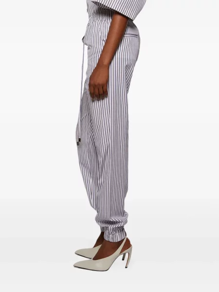 Pantaloni The Attico cu dungi lungi alb