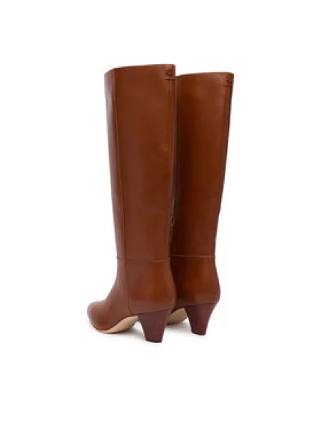 Kozačky LAUREN RALPH LAUREN hnědé