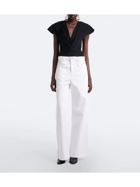 Blugi cu picior larg Isabel Marant alb