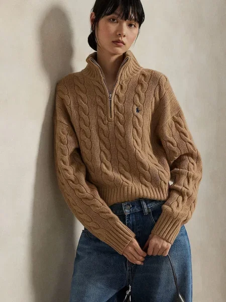 Polo Ralph Lauren pulover pentru femei din lână bej