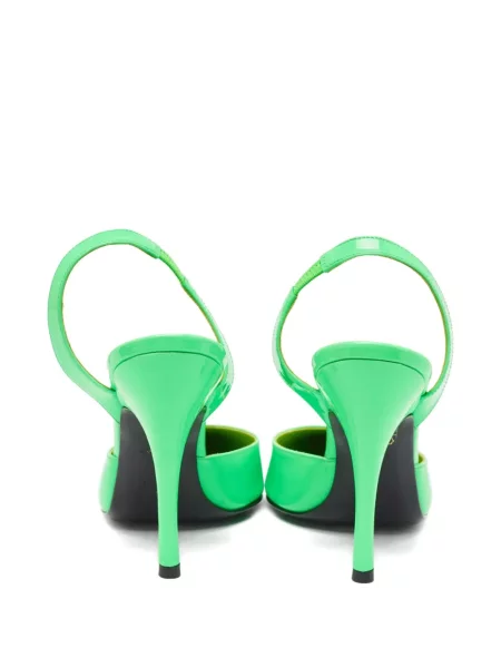 Pantofi cu toc The Attico din piele slingback verde