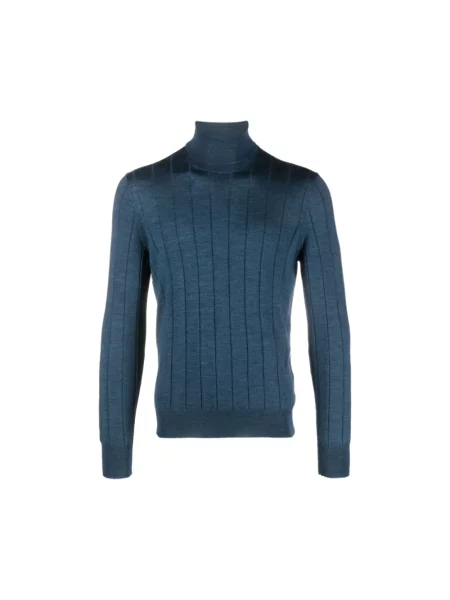 Dzianinowy sweter Barba Napoli niebieski
