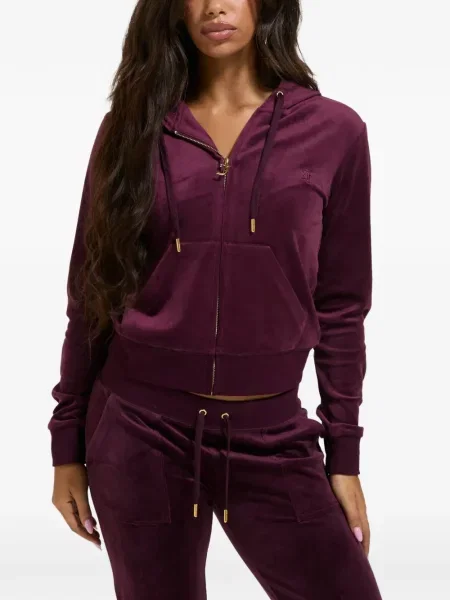 Hanorac cu glugă Juicy Couture din velur violet