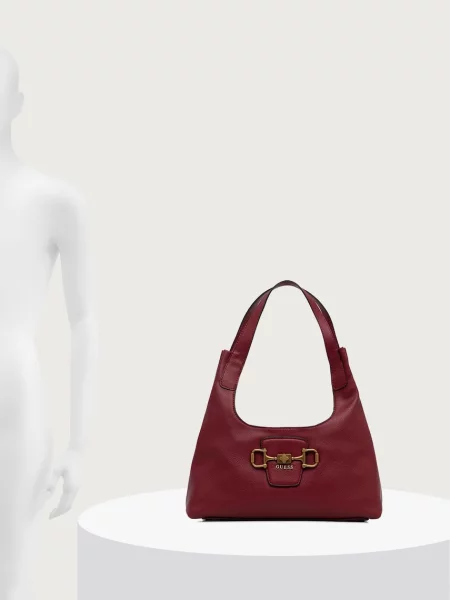 Кожаная сумка хобо Guess