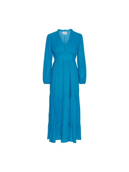 Sukienka koszulowa American Dreams z długim rękawem niebieska