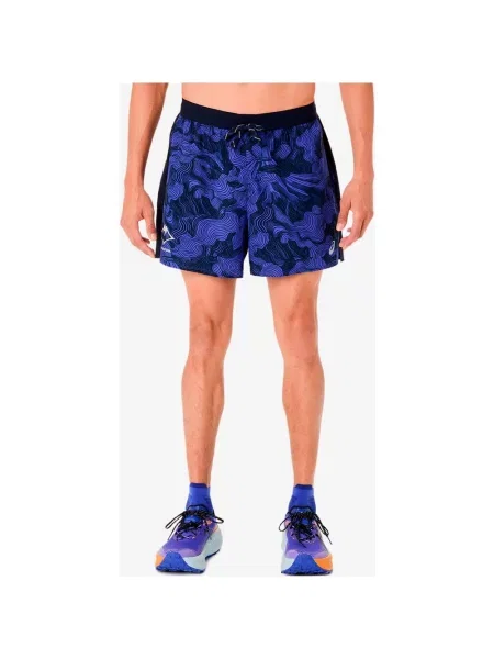 Spodenki ASICS Fujitrail All Over Print intensywne S niebieskie