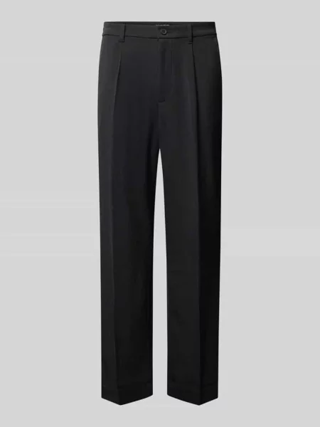 Chinosy o luźnym kroju z dodatkiem Tom Tailor Denim czarne